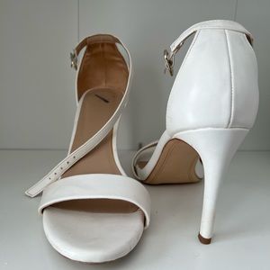 White strap heels